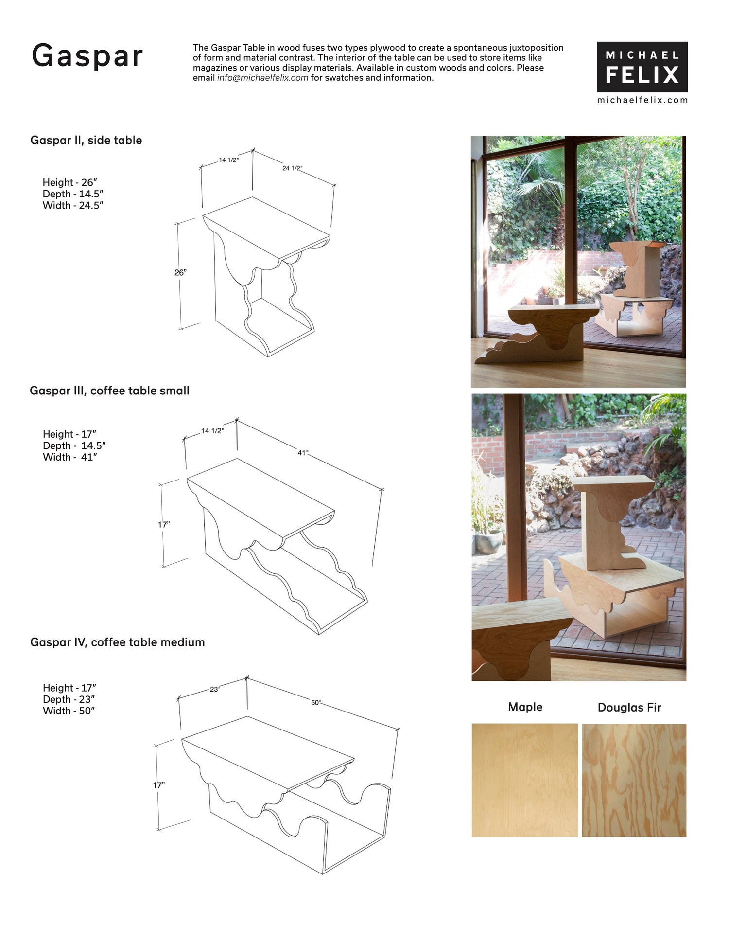 Gaspar Table in Wood